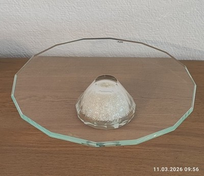Oleg Cassini Tortenplatte Cristall mit Swarovski Steinen Gefüllt Neuwertig!