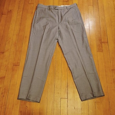 Zanella Super 120s Dress Pants Men's Taglia 36 US ~36x30 Flat Cuffed Gray