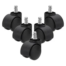 5Pcs 2 Inch Office Gaming Chair Wheel Replacement Smooth Quite Caster Black