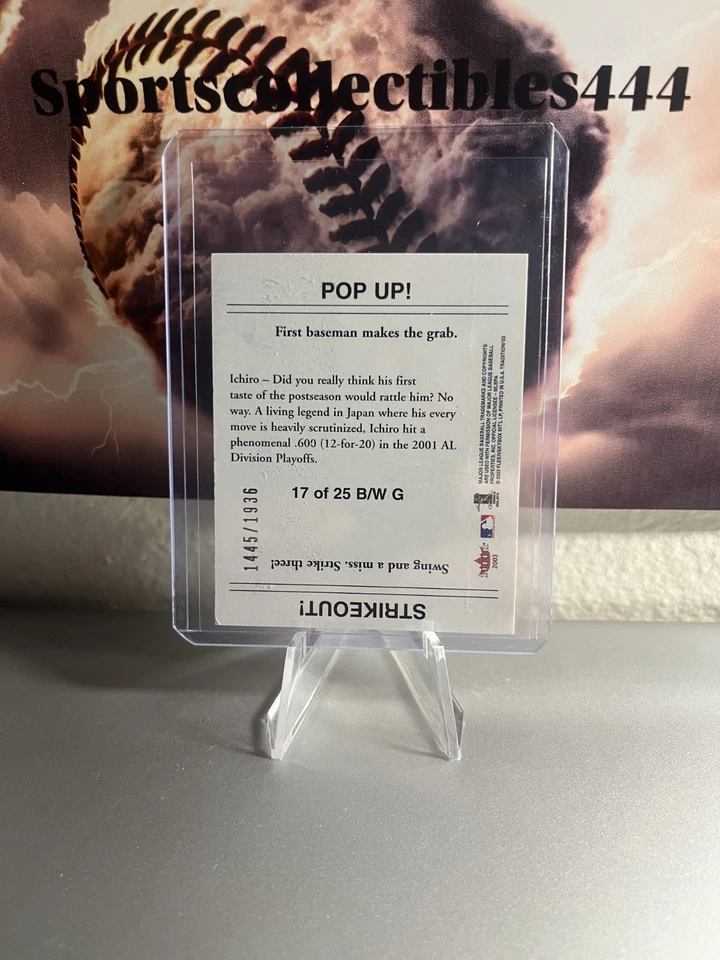 Ichiro Suzuki 2003 Fleer Tradition Black & White Goudey 1445/1936 Mariners - Image 2 of 2