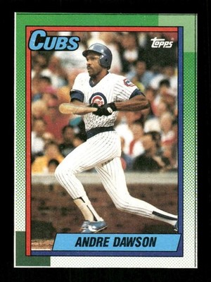 1990 Topps Box Bottom hand cut  #C Andre Dawson EX beautiful cut BXCP61