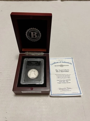 (Good Condition) Bradford Exchange 1876 Seated Liberty Half Dollar 50C