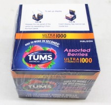 Tums Ultra Strength 1000 Assorted Berries Antacid Tablets Bulk Box of 12 Rolls