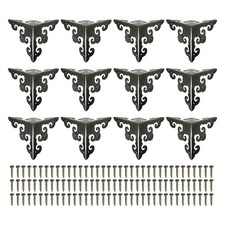 12 Pcs 64mm Furniture Corner Edges Protector with Screws, Bronze