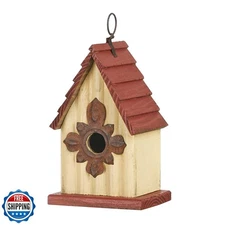 Glitzhome Bird Houses for Outside, Wooden Bird House Hanging Gard