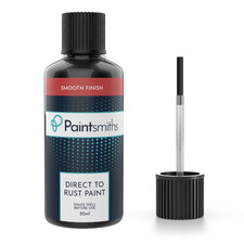 Paintsmiths Direct to Rust Metal Paint | Black Gloss | Anti Rust | 30ml & Brush