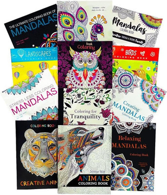  12 Pack Adult Coloring  Super Set - Bundle with 12 Adult Coloring Books for Wo