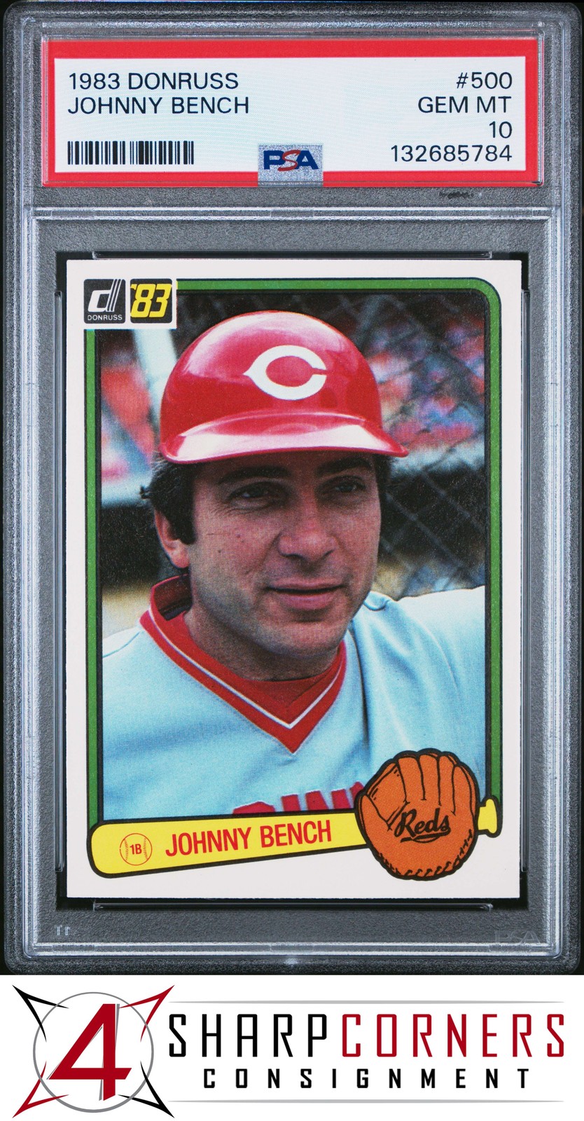 1983 DONRUSS #500 JOHNNY BENCH REDS HOF PSA 10