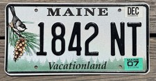 Maine  Chickadee  License Plate.  1842NT  Emb...