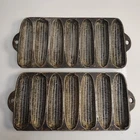 Vintage Wagner Ware Cast Iron Cornbread Corn Bread Stick Pan 2 Pans Seasoned USA