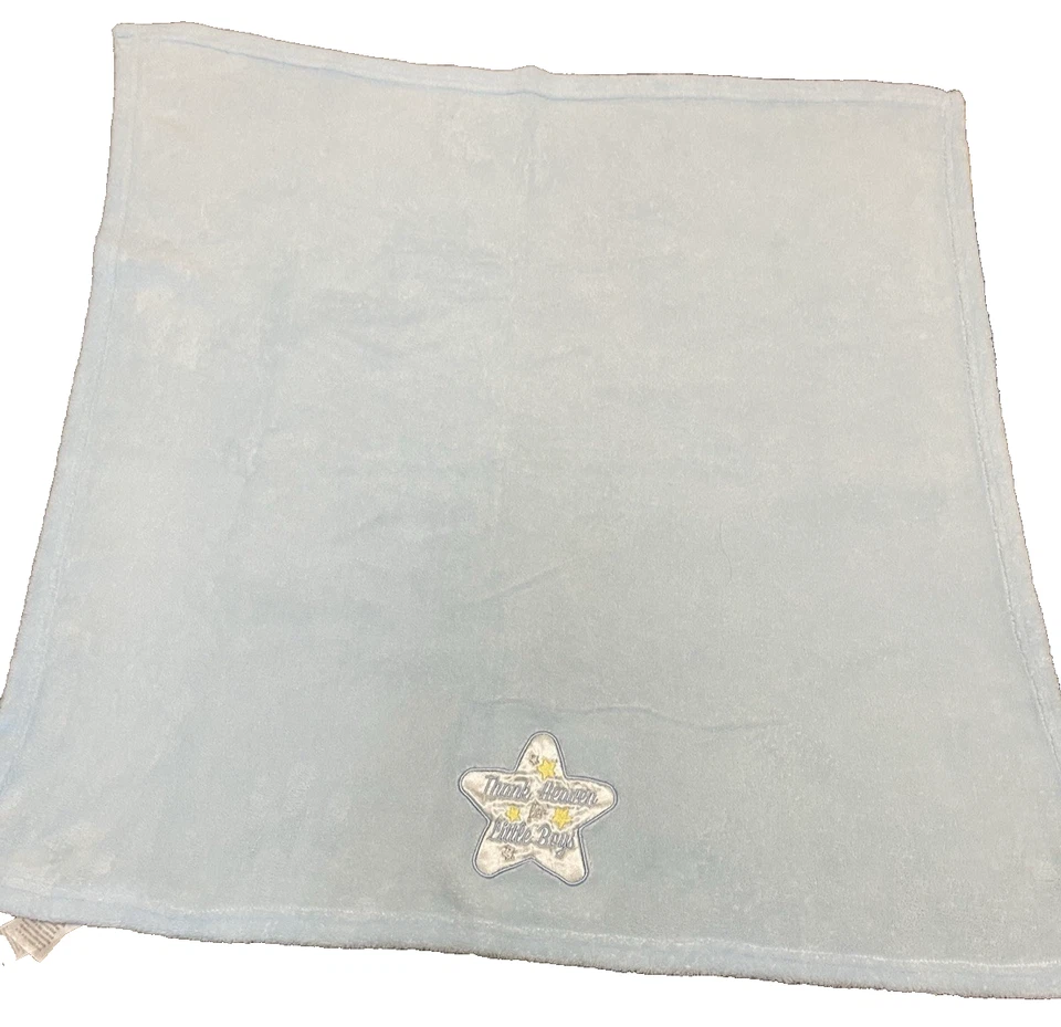 Manta Baby Starters Thank Heaven for Little Boys azul polar bordado estrella Foto 2 de 4