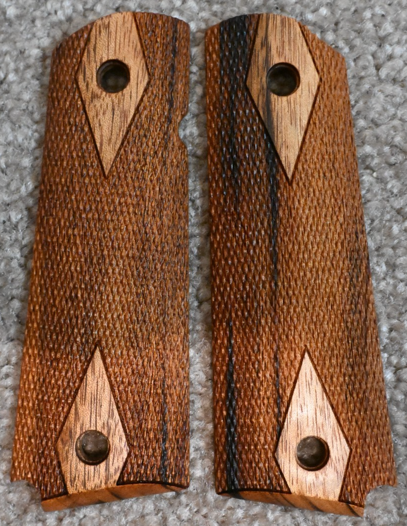 Hogue 45211 Hardwood Grips Goncalo Alves Checkered Fit Colt & 1911