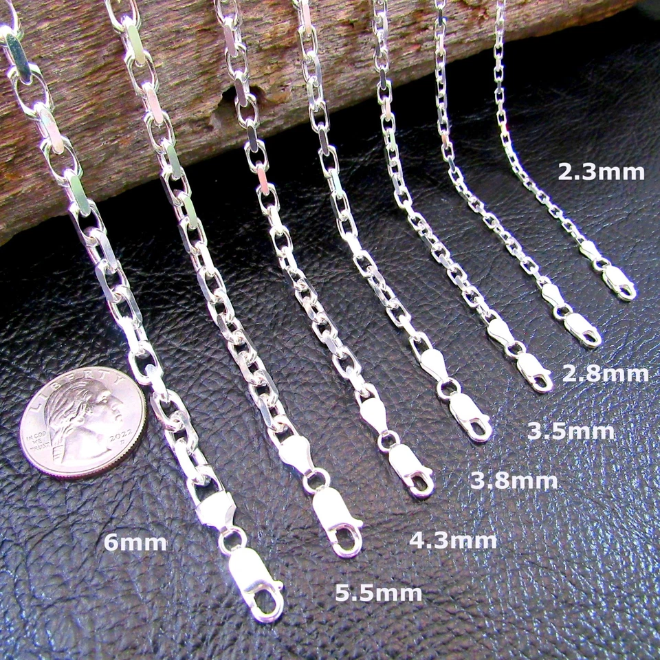 Colar de corrente âncora masculino sólido prata esterlina 925 italiano cabo Forzatina - Imagem 2 de 4