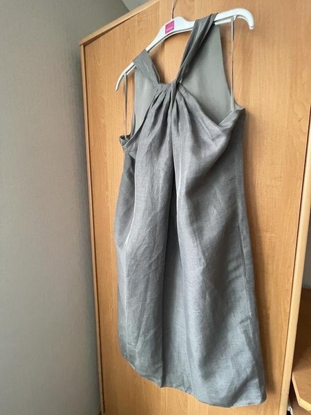 Women Giorgio Armani Dress Grey Silk Linen M