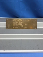 Northern Line Snatch Block Model 3363 - SB Railroad Industrial Brass Plate USA 