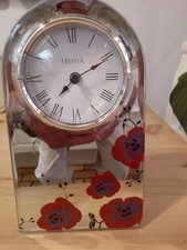 Pretty, Unusual, Floral, Mirror Effect Mantle Clock By Hestia