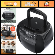 Portable CD Boombox with AM/FM Radio  Cassette Player/Recorder, LED Display