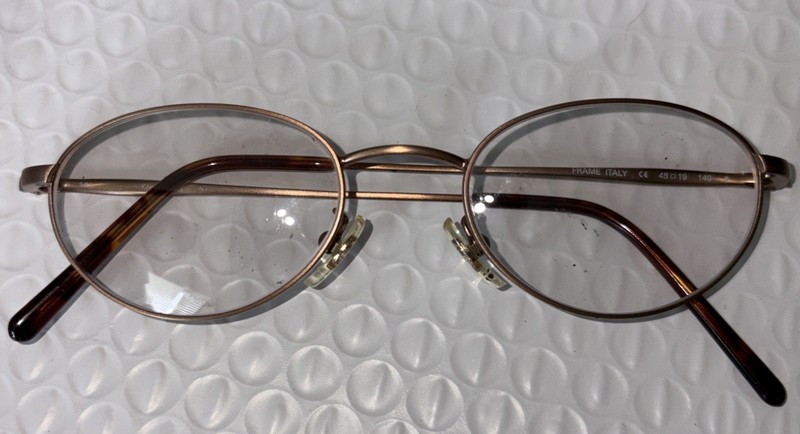 Vtg Calvin Klein Italy 155 Oval Brushed Gold Eyeglasses 48-19-140 Used