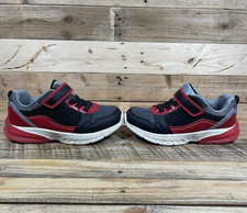 Athletic Works Memory Foam Red Running Sneakers Boys Sz (3) Stretch Laces Shoes