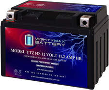 YTZ14S -12 Volt 11.2 AH, 230 CCA, Rechargeable Maintenance Free SLA AGM Motorcyc