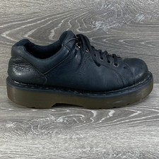 VTG Dr Doc Martens Men 10 Black Leather Oxford Shoes Chunky Grunge Made England