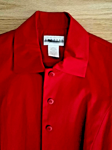 Express Red Vest 55% Silk 45% Cotton Collared Women Size 3/4 - Picture 7 of 10