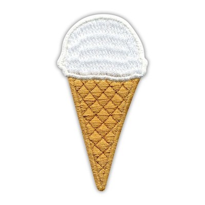 Eis - weißer Sorbet Aufnäher/Abzeichen bestickt