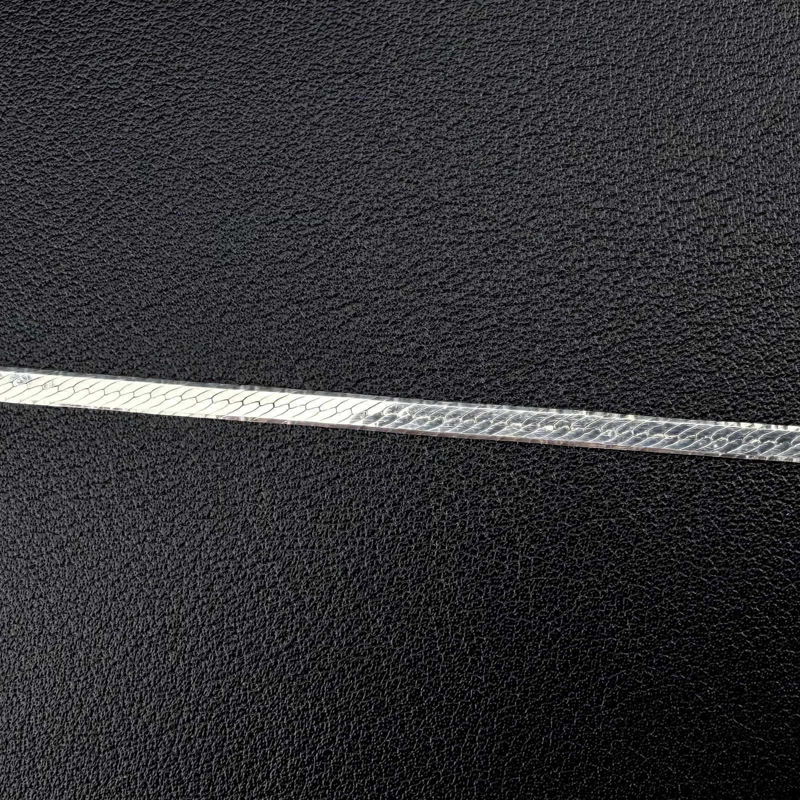 Silver Herringbone Chain Necklace Solid 925 Sterl… - image 2