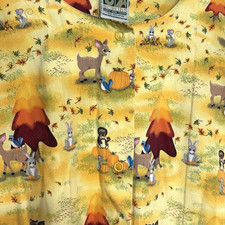 Uniform Advantage UA Women s Scrub Jacket Snap Fall Animals Size 2X Autumn