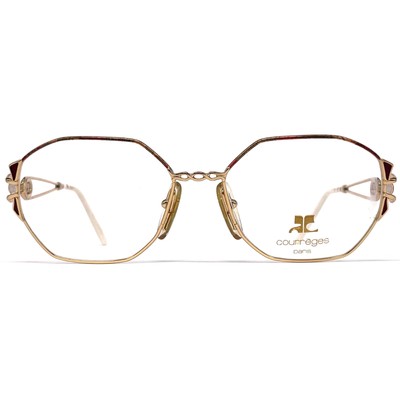 NOS vintage COURREGES 8627 frames - France 1980's - HAND MADE - Gold - RARE