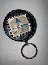Vtg KEY-BAK Retractable Key Chain Belt Clip Made in USA Silver Color 16โ Pullout