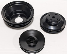 396 454 Bb Chevy Pulley Kit Black Steel Lwp Water Pump Pulleys Power Steering 396 454 Bb Chevy Pulley Kit Black Steel Lwp Water Pump Pulleys Power Steering