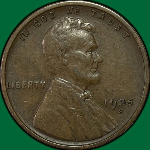 1925-S Lincoln Wheat Cent Extremely Fine XF Coin #36815