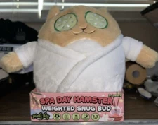 Pink Sky Weighted Snug Bud “Spa Day Hamster”Doll Plush Stuffed Animal NWT