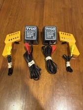 Tyco HO Slot Car YELLOW Black 2 Controllers  2 Power Packs Vintage 1970s