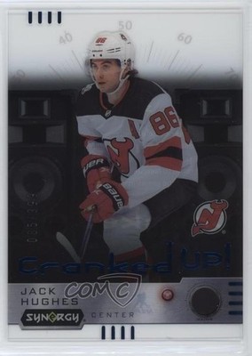 2023-24 Upper Deck Synergy Cranked Up Blue 85/399 Jack Hughes #CR-JH 0nr3