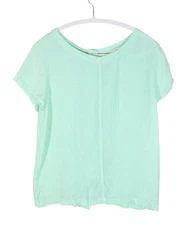 C&C California Linen Button Back Short Sleeve Top Size S Pastel Green Coastal