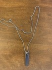 Tiffany & Co. Men’s Silver Titanium Coin Edge Bar Pendant 20” bead Necklace — photo 1
