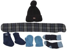 Kinder Winter Sachen Mix Napapijri Mütze Schal Woll-Schuhe Handschuhe Socken