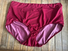 Vtg Warner s 9 2XL Polka Dot Silky Red Brief Panties Panty