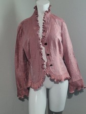 Adrianna Papell size 12 evening essentials pink lightweight blazer button ruffle