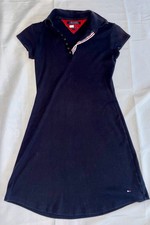 Vintage Tommy Hilfiger Polo Shirt Dress Women's M Blue Short Sleeve Y2K