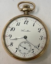 1908 Hamilton Grade 974 Size 16s Model 1 17 Jewels, Gold Filled Pocket Watch