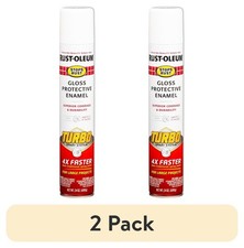 2 Pack Rust-Oleum Stops Rust Gloss Spray Paint, Turbo Enamel White 24oz