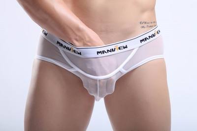 Mini Boxershorts Slip Gr. M weiß transparent Manview by NEOFAN sheer sexy Ref M04