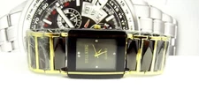 Bell King 1586 Crystal Black Dial Black & Gold Tone Women's Watch