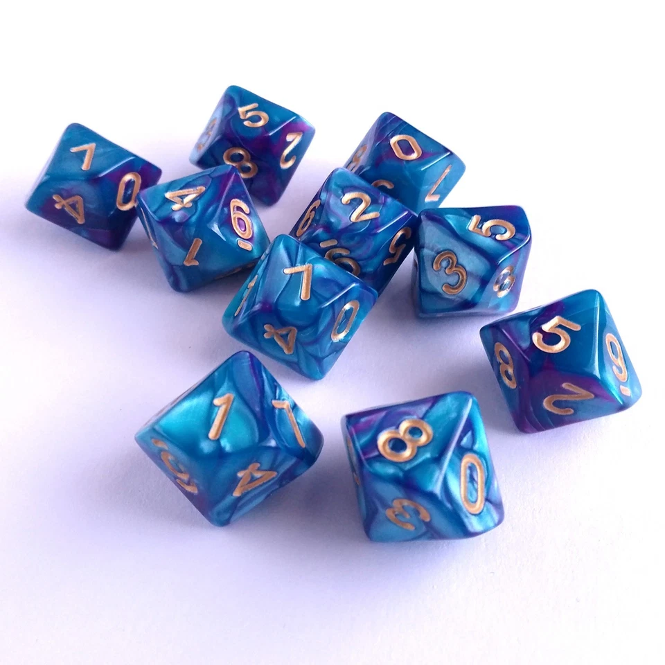 RPG Dice D10s Set of 10 Polyhedral Dice WoD Unisystem Role Playing Games TTRPG