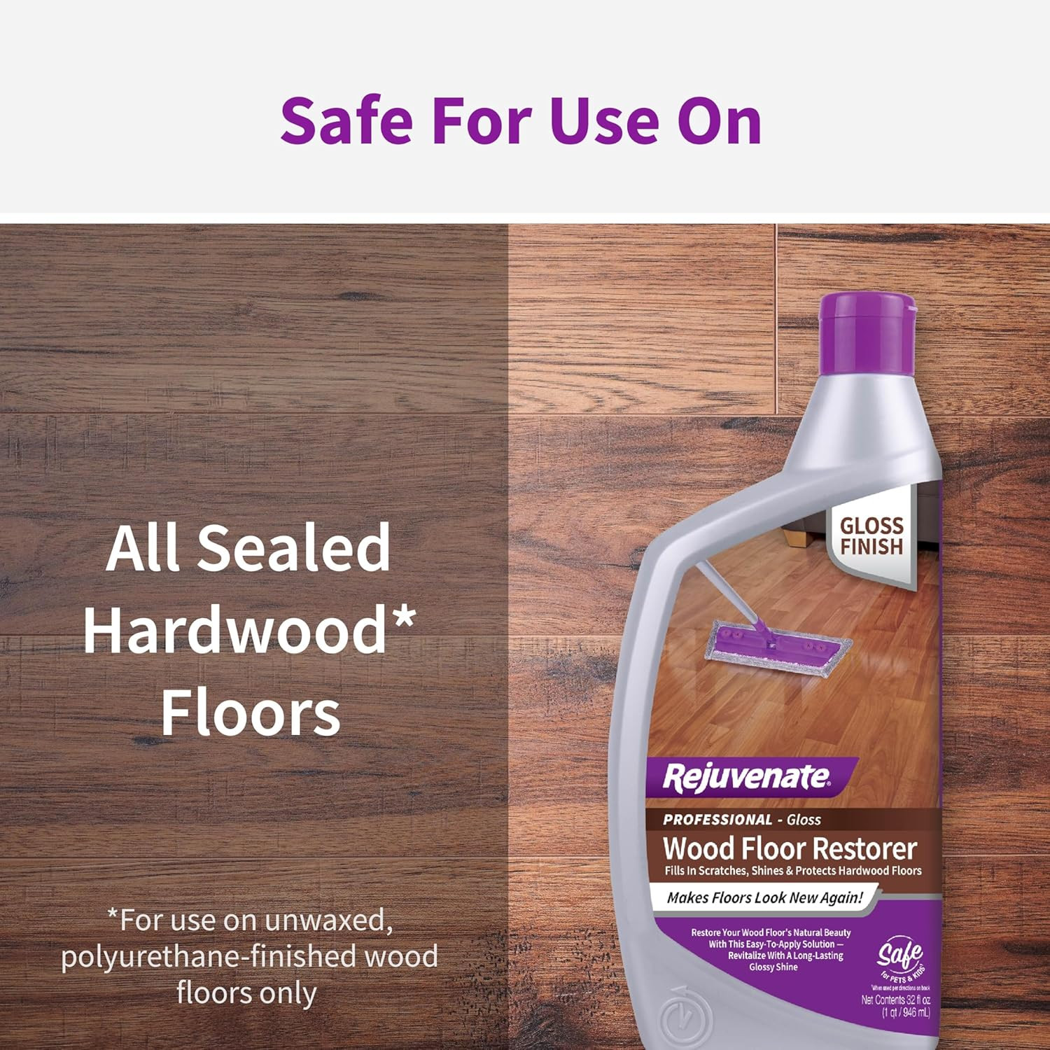 Professional Wood Floor Restorer and Polish with Durable Finish Easy Mop on Appl