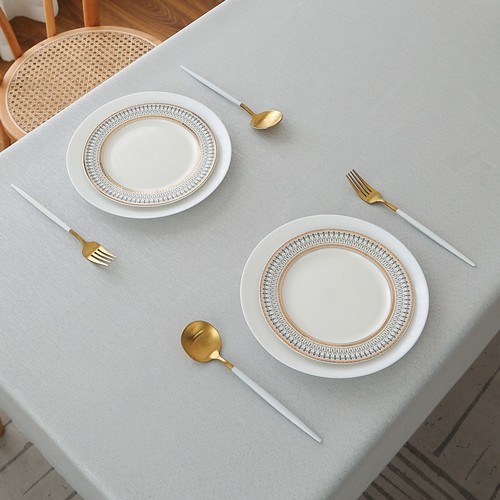 New Jacquard Table Cloth Cover Rectangle Napkin Table Runner Plain Solid Colour - Picture 5 of 21
