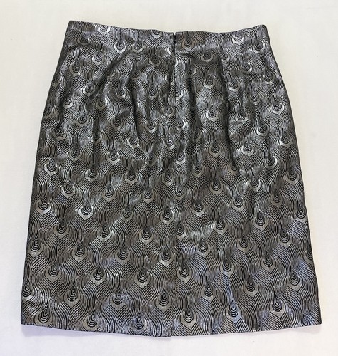 Worthington Damen 18W Pfau glänzend silber metallic gefüttert Reißverschluss Plus Rock - Bild 2 von 7